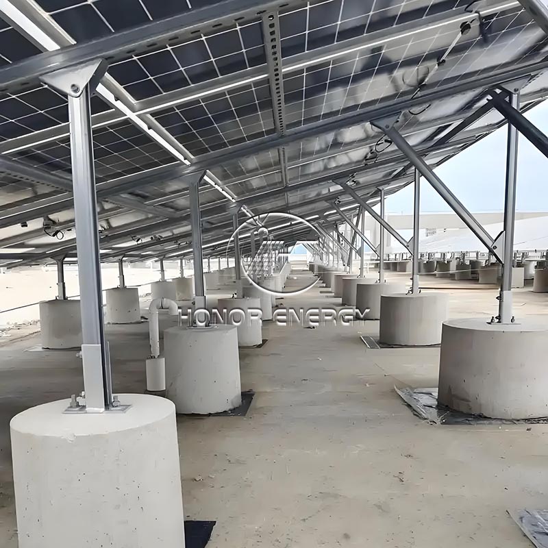 Beton acél napenergia lapos tető tartó